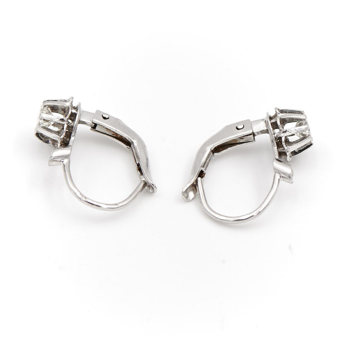 Boucles d'oreilles Art déco Or blanc Diamant