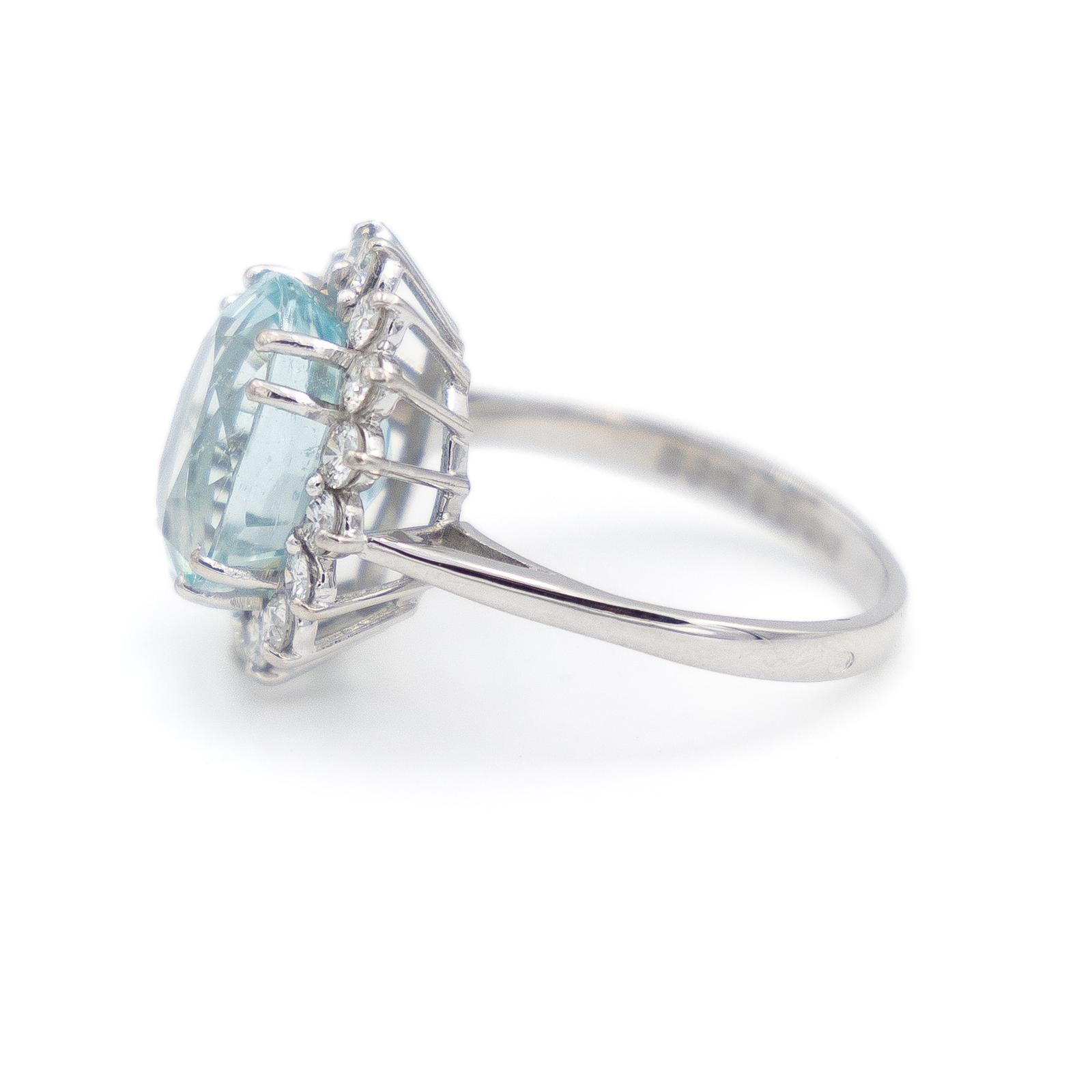 Bague Pompadour Or blanc Aigue Marine