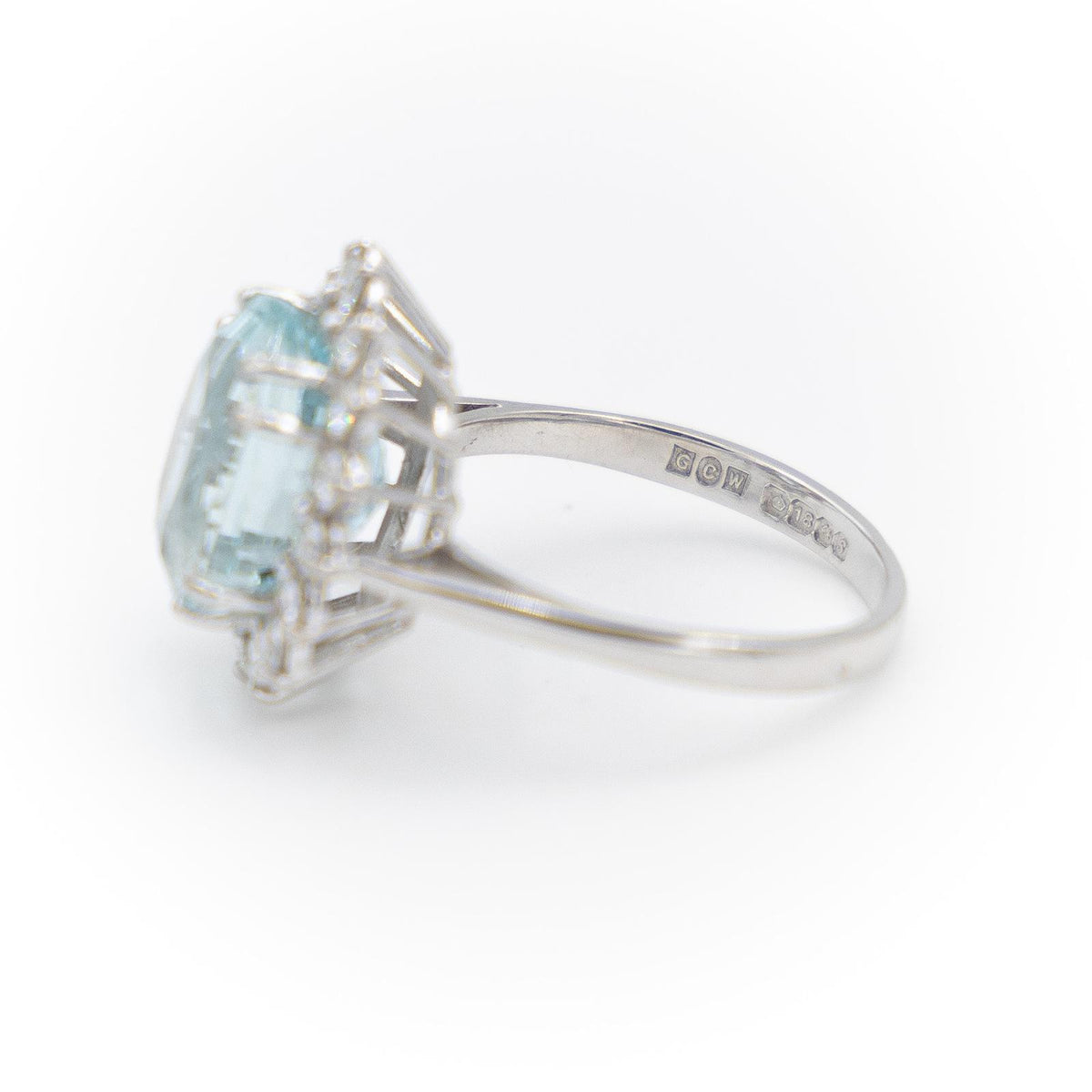 Bague Pompadour Or blanc Aigue Marine