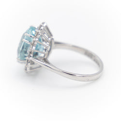 Bague Pompadour Or blanc Aigue Marine