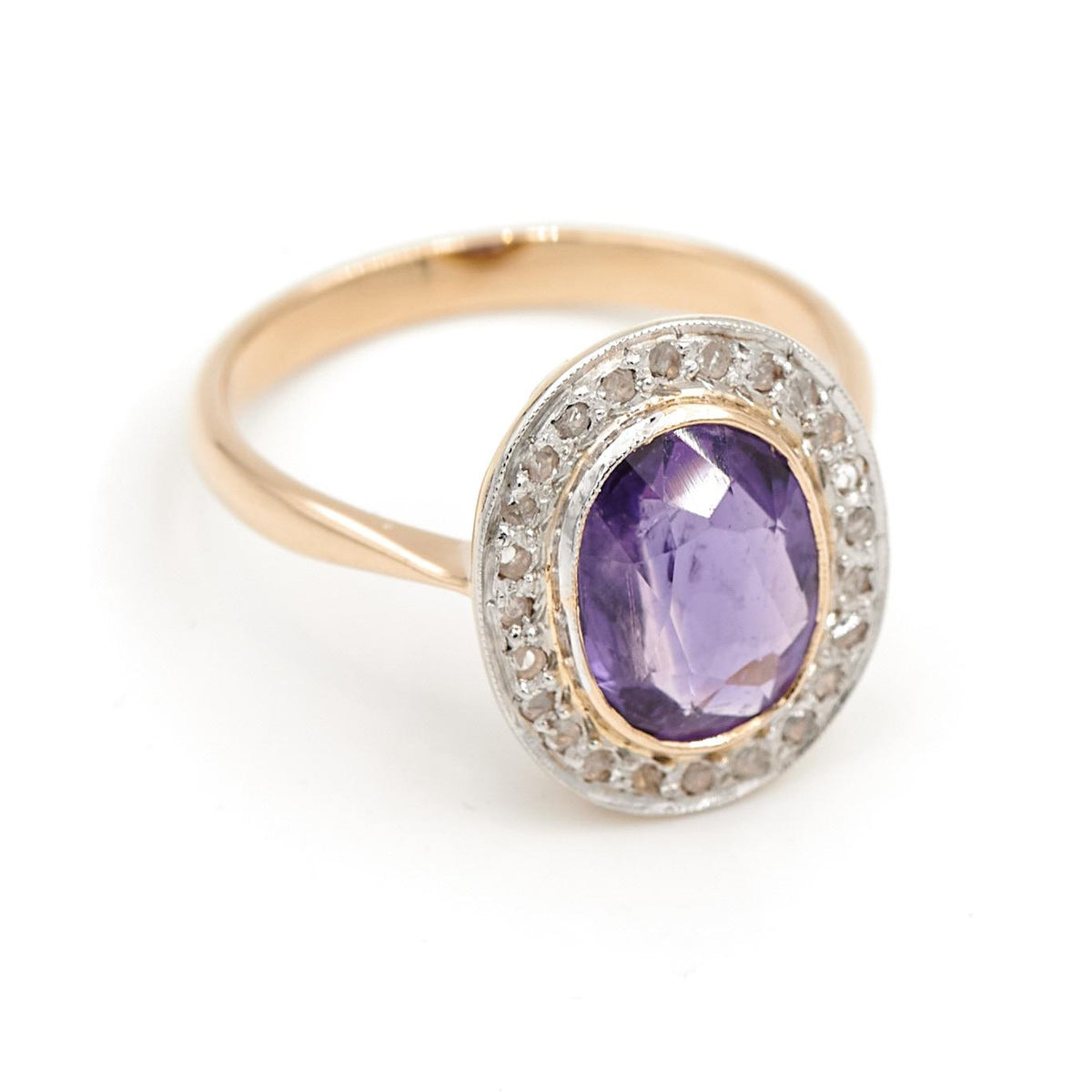 Bague Pompadour Or blanc Améthyste