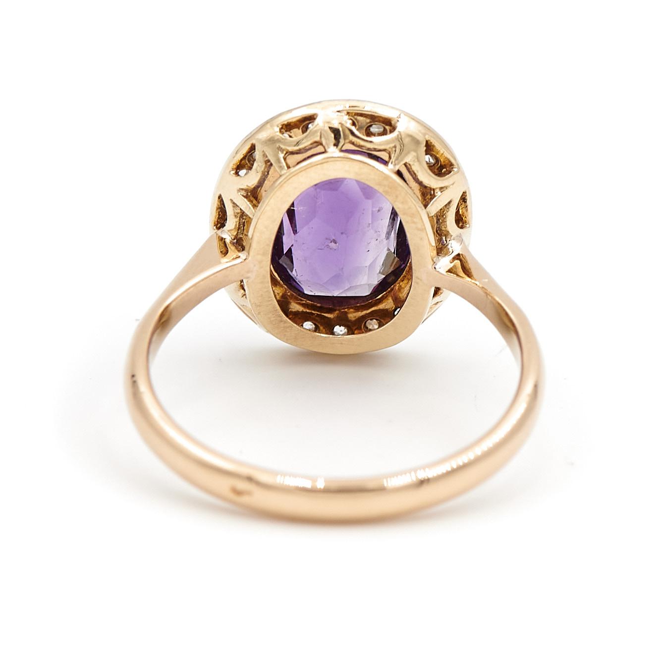 Bague Pompadour Or blanc Améthyste