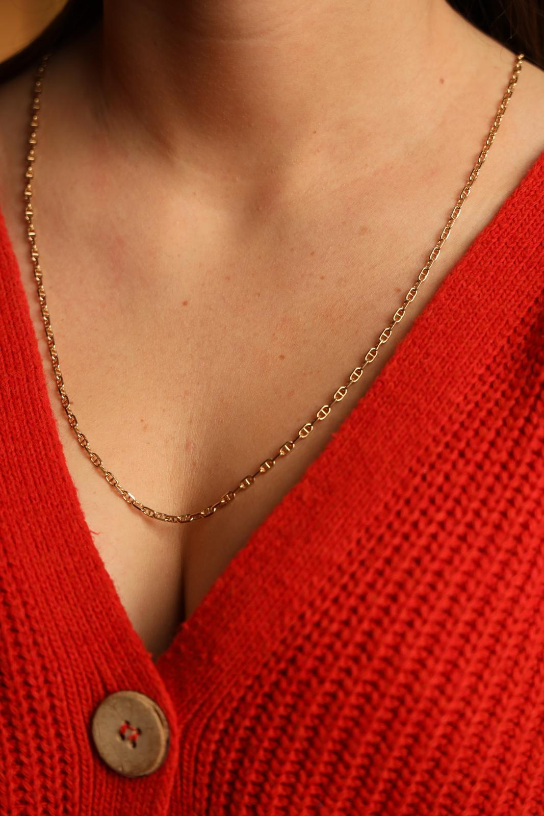 Collier Chaîne maille marine en or jaune