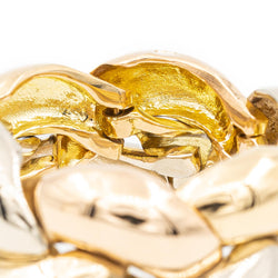 Bague Bandeau en 3 ors tressés