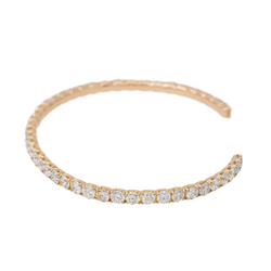 Bangle bracelet in pink gold and diamonds