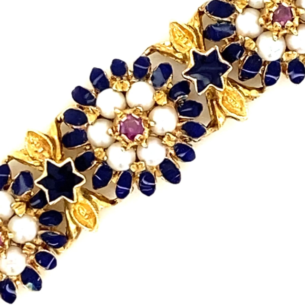60s Gold Enamel Bracelet - Castafiore