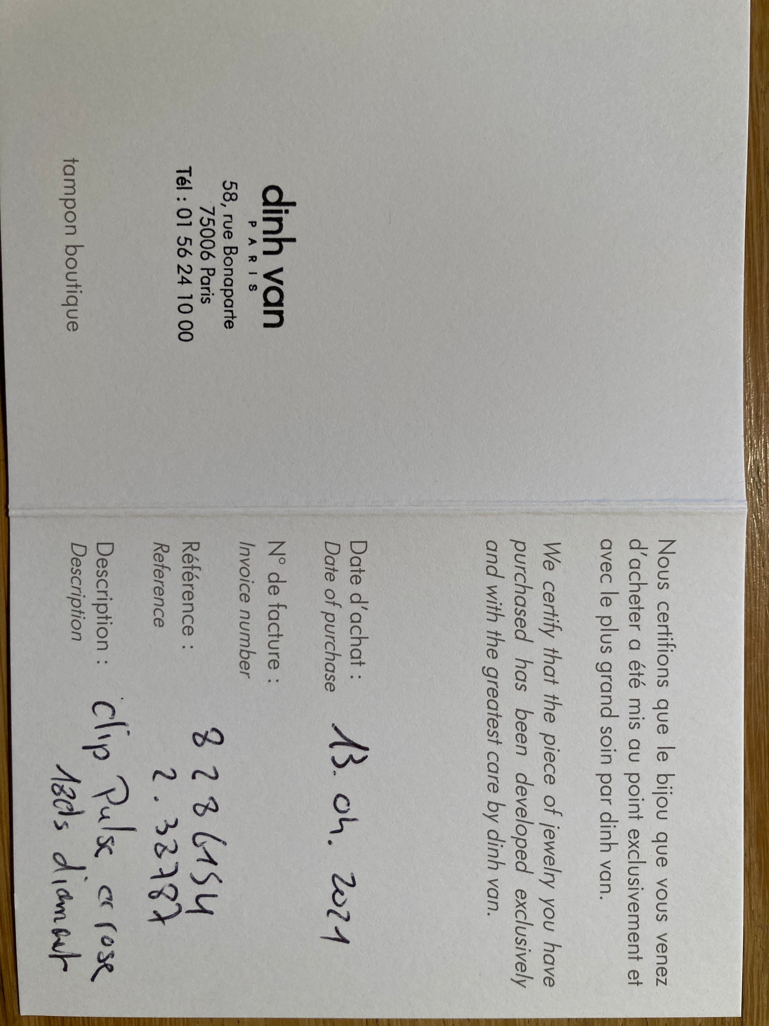 DINH VAN Pulse ear clip in pink gold and diamonds