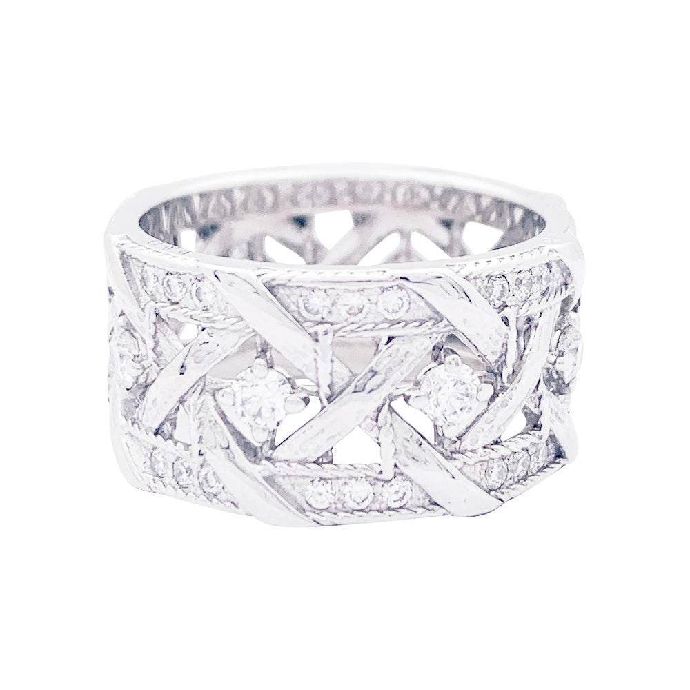 Bague DIOR "My Dior", or blanc et diamants