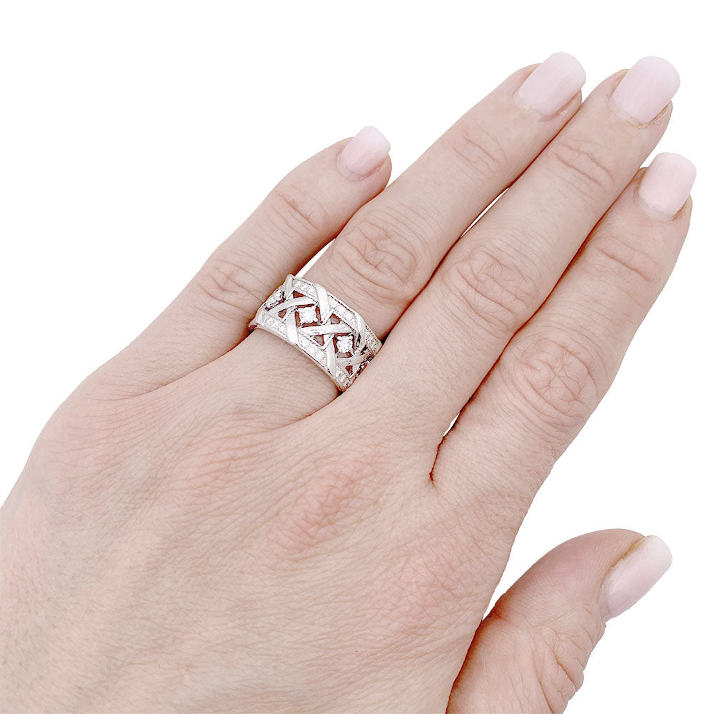 Bague DIOR "My Dior", or blanc et diamants