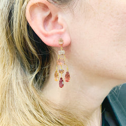 H.Stern earrings, "Primavera", yellow gold, pink tourmalines