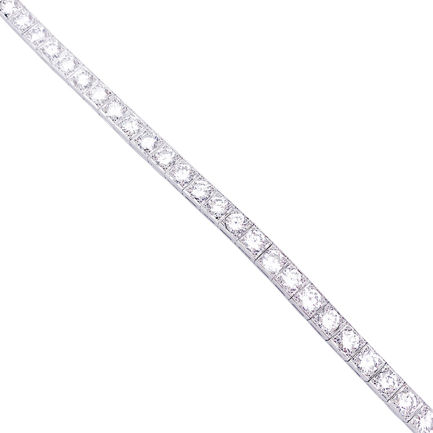 Ligne bracelet in white gold, platinum and diamonds