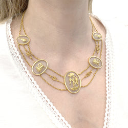 Collier LALAOUNIS "The Shield of Achilles" en or jaune et cristal de roche