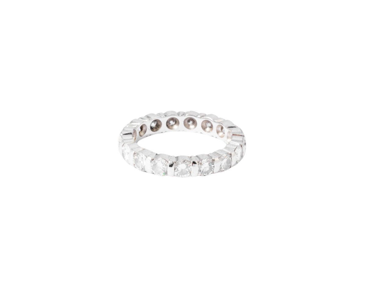 Alliance américaine en or gris et diamant taille brillant - Castafiore