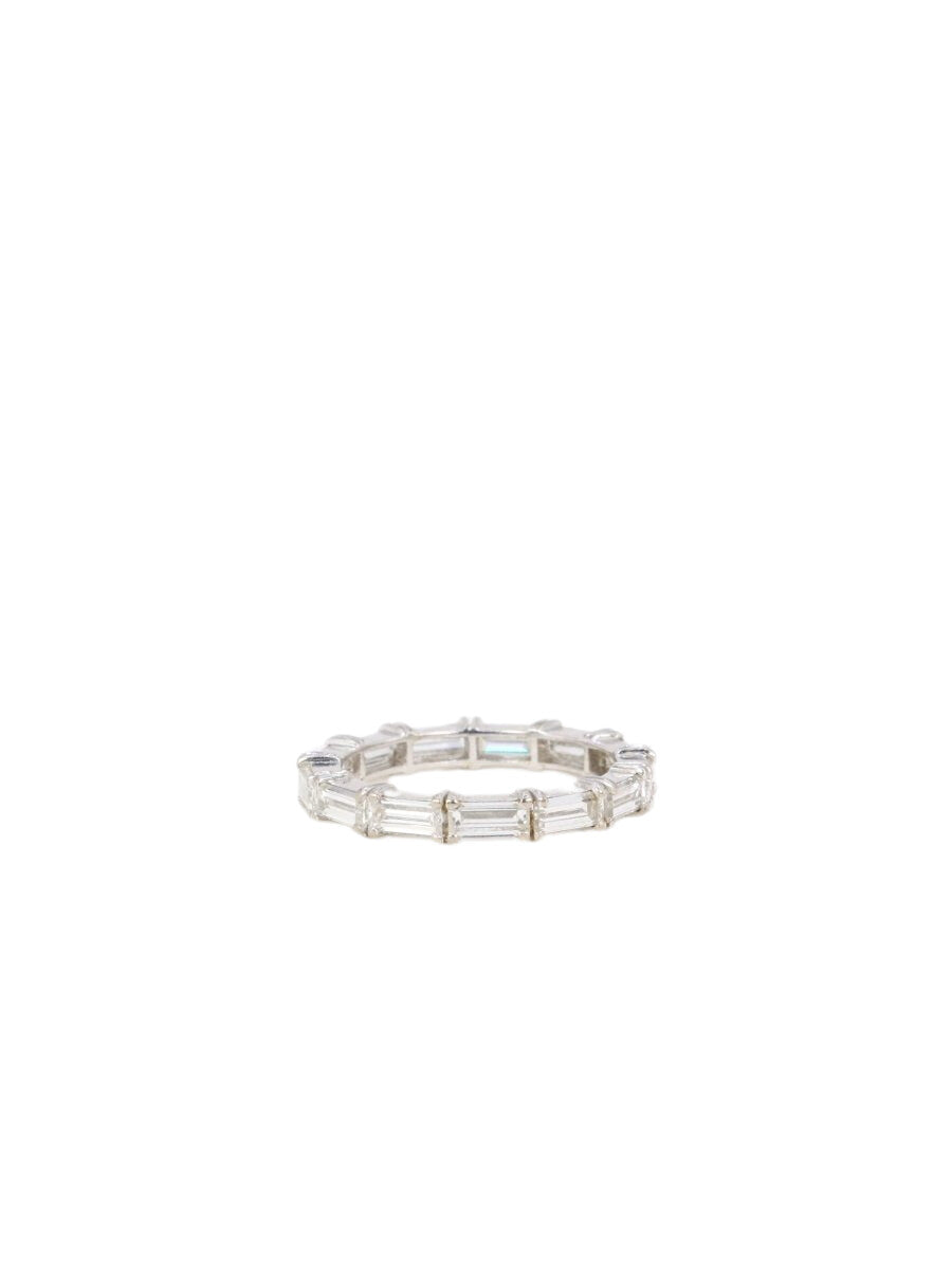 Alliance américiane en or blanc et diamants taille baguette - Castafiore
