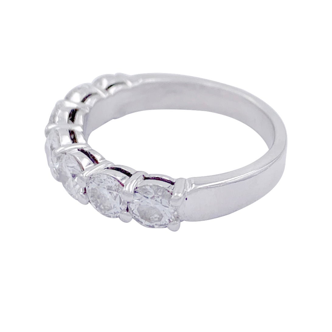 Alliance demi-tour or blanc, diamants - Castafiore