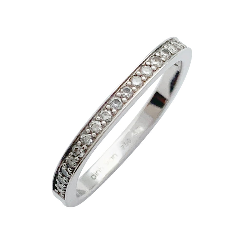 Alliance DINH VAN, "Carrée", or blanc et diamants - Castafiore