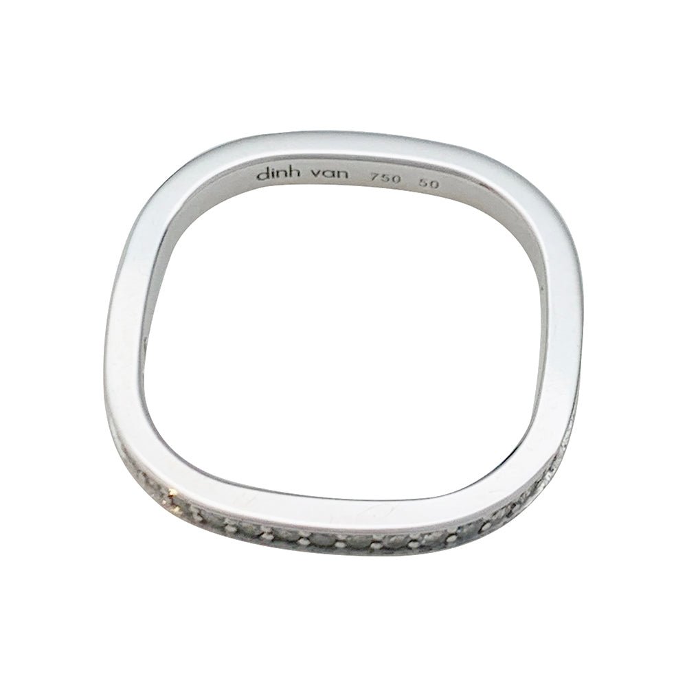 Alliance DINH VAN, "Carrée", or blanc et diamants - Castafiore