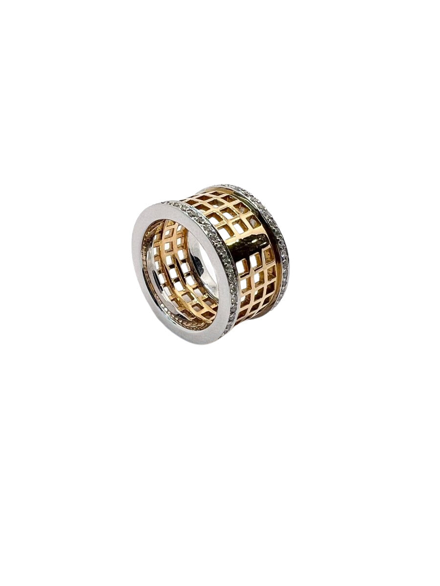 Anello oro 18 kt con diamanti naturali , scritta Poli. - Castafiore