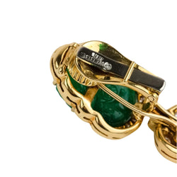 AVANT-PREMIÈRE - Boucles d'oreilles Pendantes DAVID WEBB Feuilles en or jaune, émeraudes et diamants - Castafiore