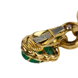 AVANT-PREMIÈRE - Boucles d'oreilles Pendantes DAVID WEBB Feuilles en or jaune, émeraudes et diamants - Castafiore