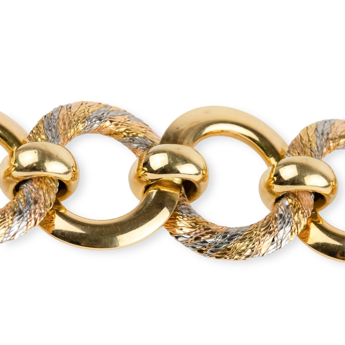 AVANT-PREMIÈRE - Bracelet Maillons GEORGES LENFANT POUR CARTIER en or jaune, or blanc et or rose - Castafiore