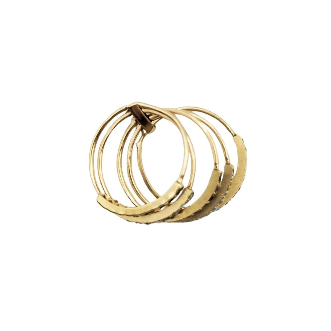 Bague 5 anneaux en or, perles et pierres de couleurs - Castafiore