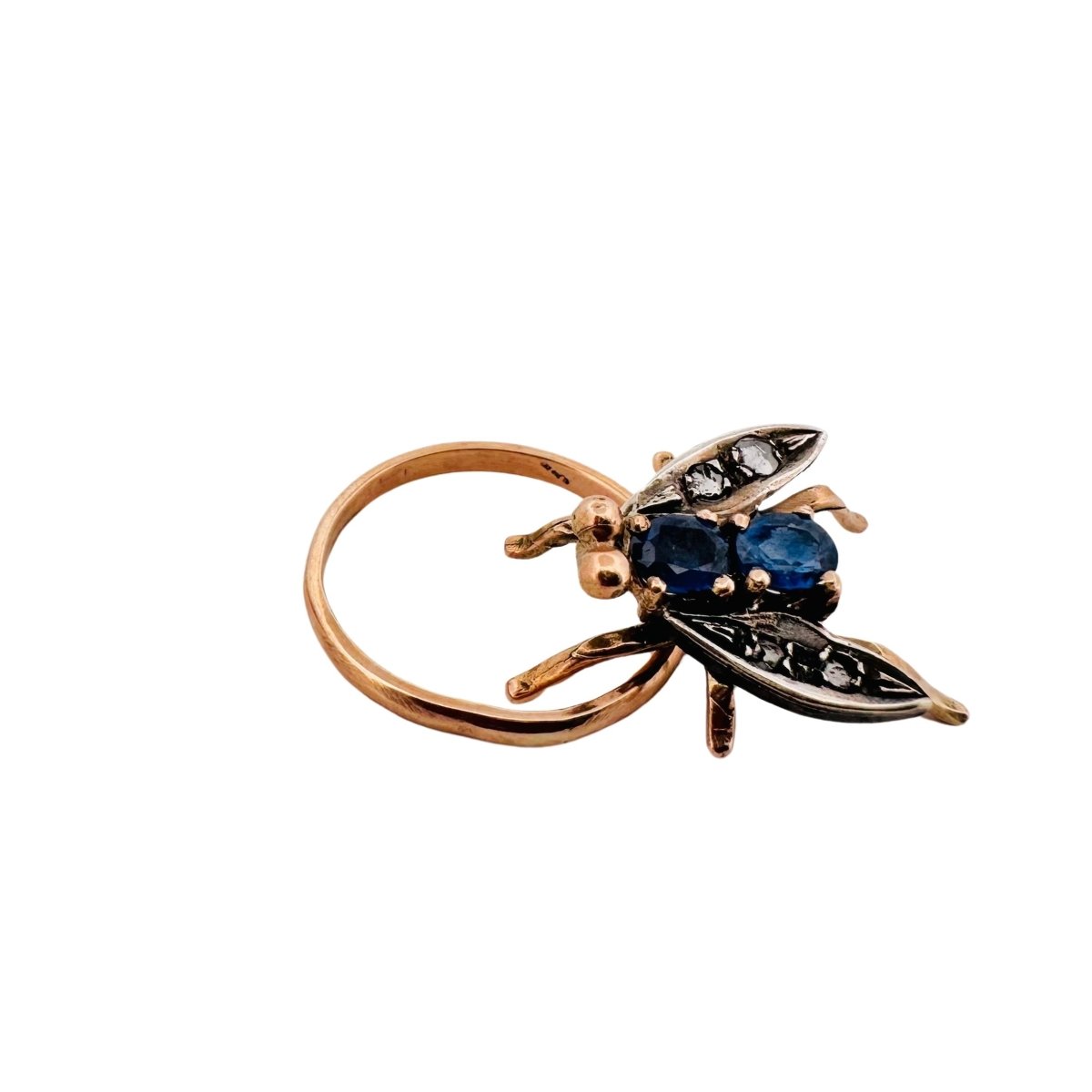 Bague Abeille en or jaune, argent, saphir et diamants - Castafiore