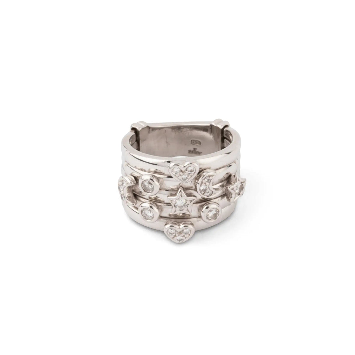 Bague ADLER "Sérail" 5 anneaux en or blanc - Castafiore