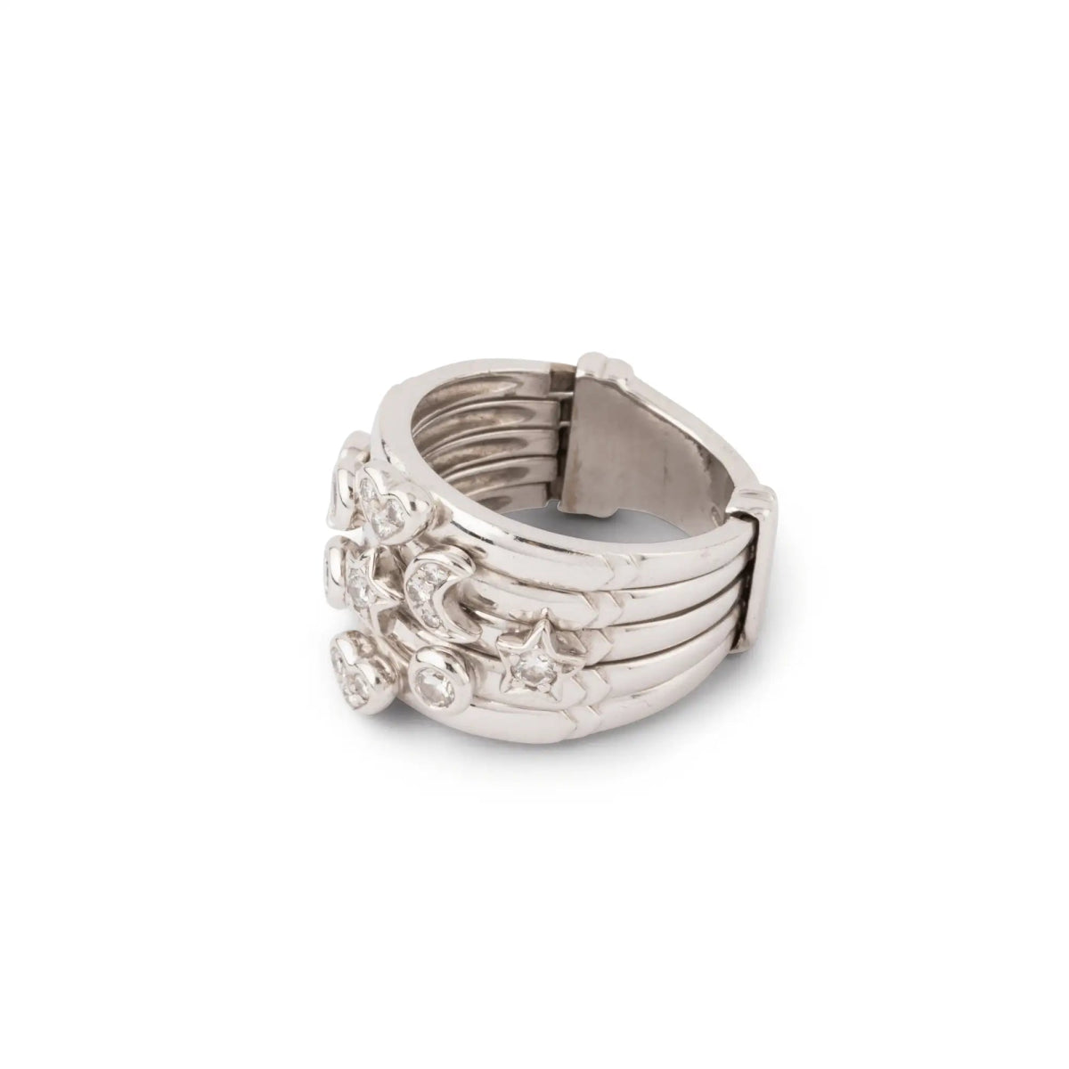 Bague ADLER "Sérail" 5 anneaux en or blanc - Castafiore