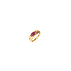 Bague ALDEBERT en or jaune ornée d'un rubis - Castafiore