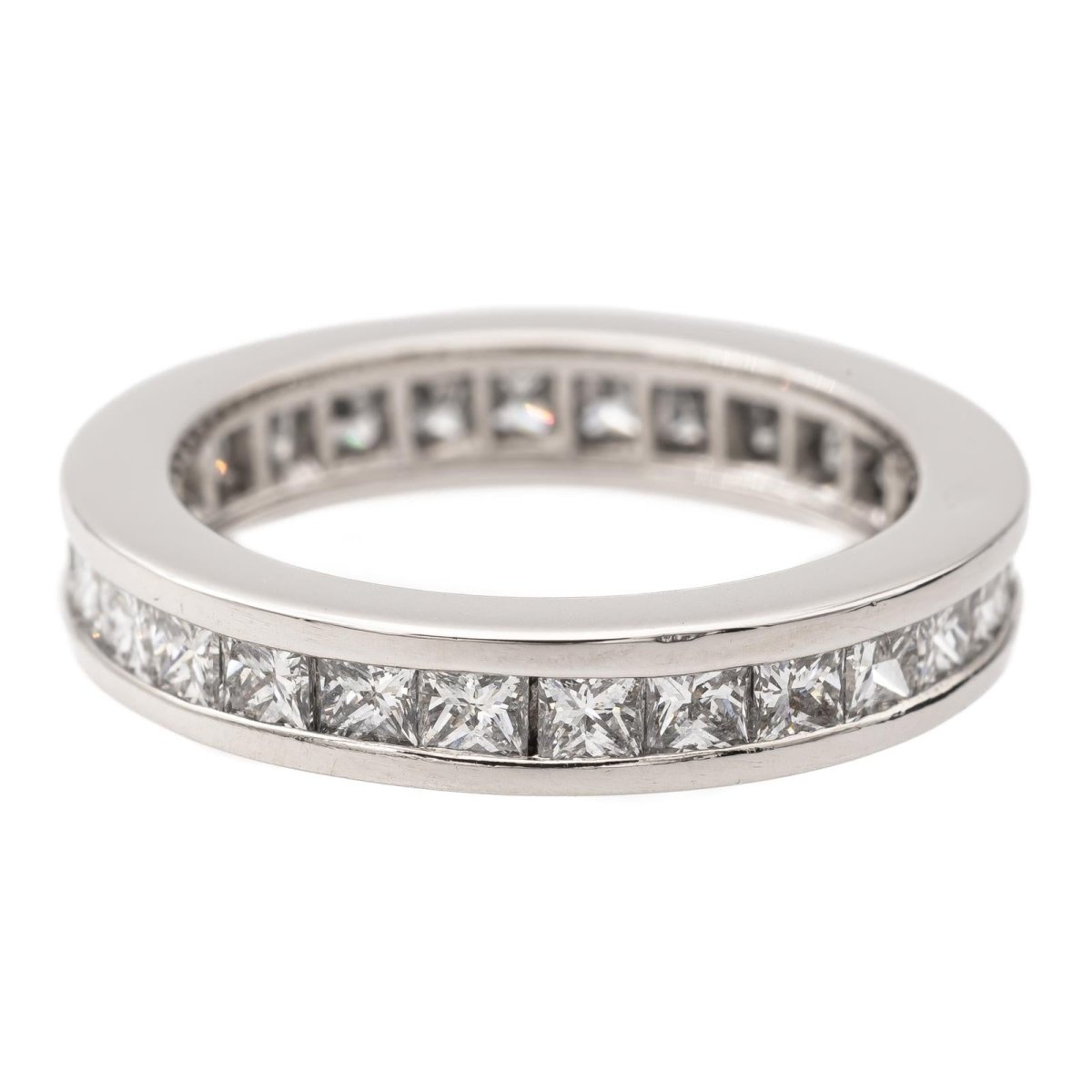 Bague Alliance américaine en or blanc et diamants - Castafiore