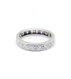 Bague Alliance américaine en or blanc et diamants - Castafiore