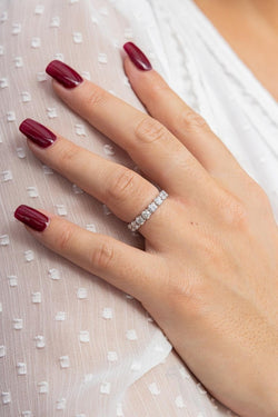 Bague Alliance américaine en or blanc et diamants - Castafiore