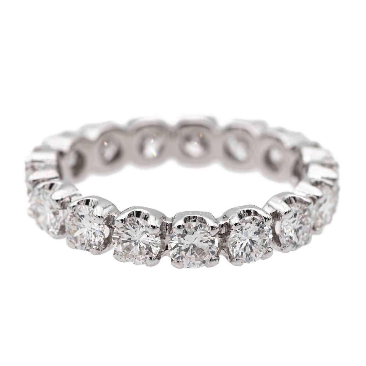 Bague Alliance américaine en or blanc et diamants - Castafiore