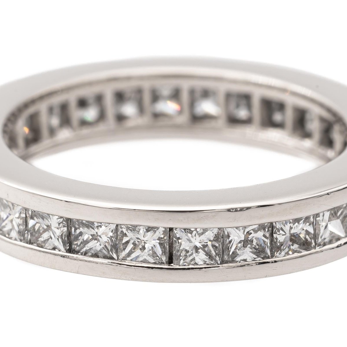 Bague Alliance américaine en or blanc et diamants - Castafiore