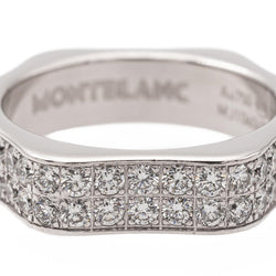 Bague Alliance américaine MONTBLANC "4810" en or blanc et diamants - Castafiore