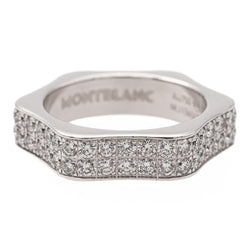 Bague Alliance américaine MONTBLANC "4810" en or blanc et diamants - Castafiore