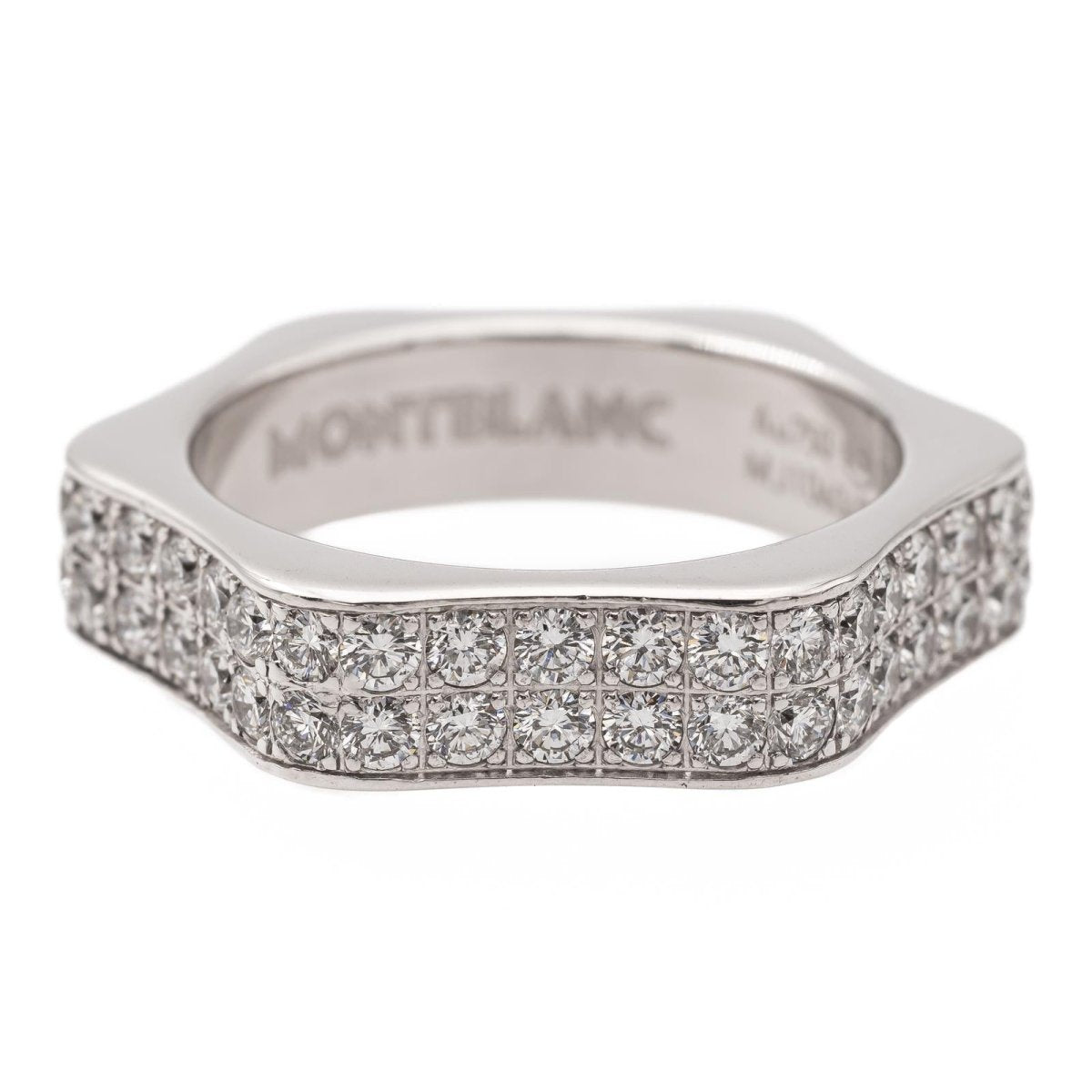Bague Alliance américaine MONTBLANC "4810" en or blanc et diamants - Castafiore
