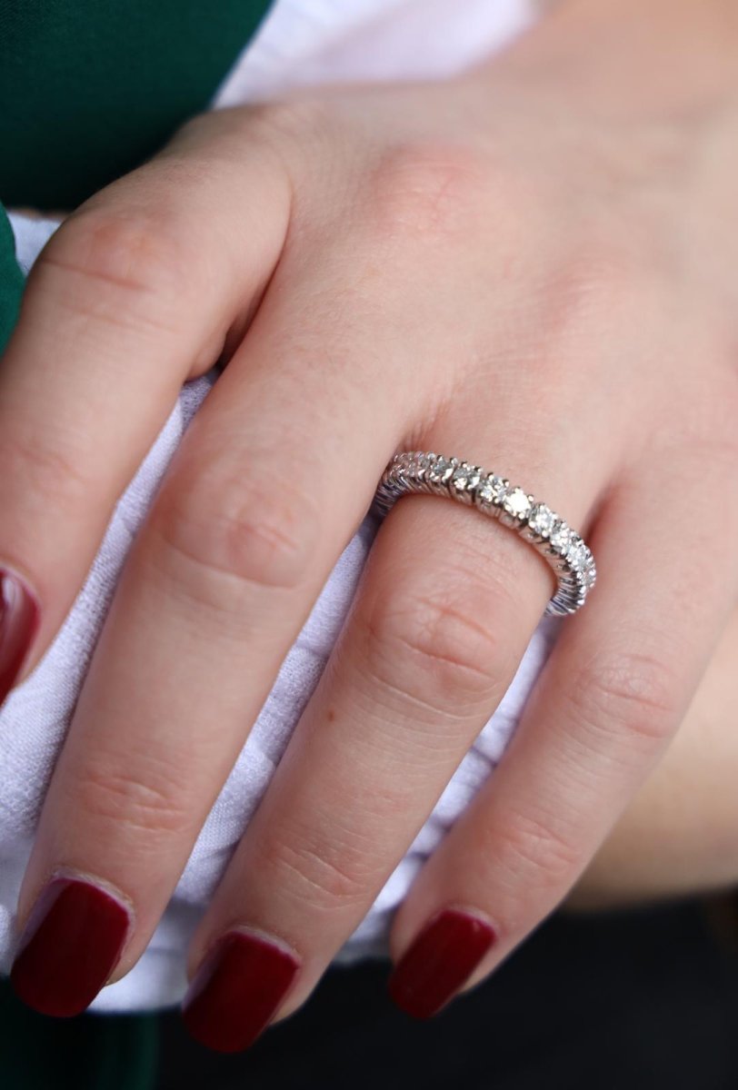 Bague Alliance américaine Or blanc Diamant - Castafiore