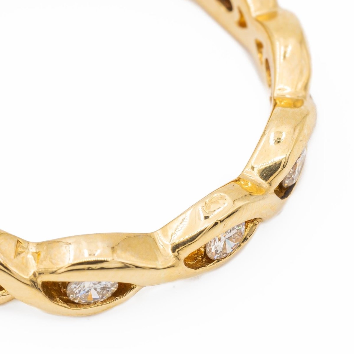 Bague Alliance américaine Or jaune Diamant - Castafiore