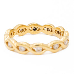 Bague Alliance américaine Or jaune Diamant - Castafiore