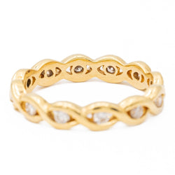 Bague Alliance américaine Or jaune Diamant - Castafiore