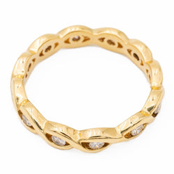 Bague Alliance américaine Or jaune Diamant - Castafiore