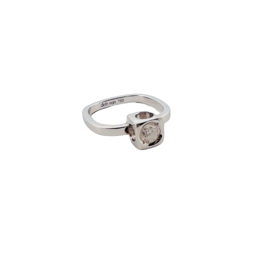 Bague Alliance DINH VAN ''Cube'' en or blanc et diamants - Castafiore