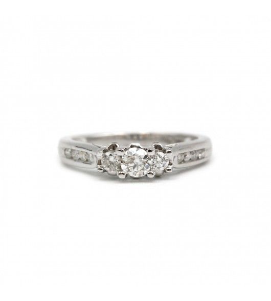 Bague Alliance en or blanc et diamant - Castafiore