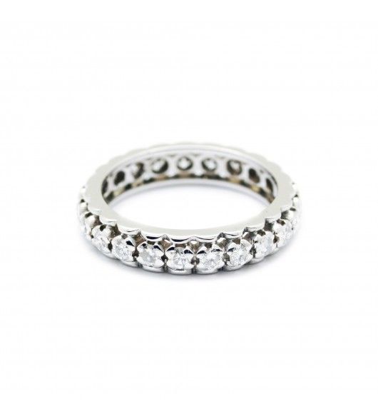 Bague Alliance en or blanc et diamants - Castafiore