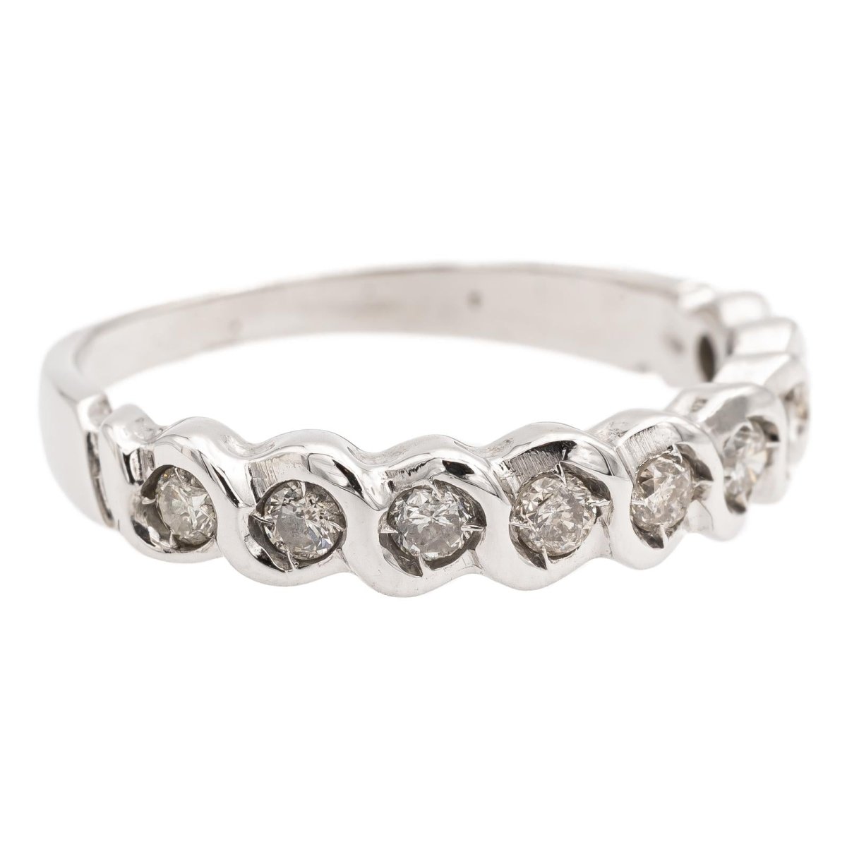 Bague Alliance en or blanc et diamants - Castafiore