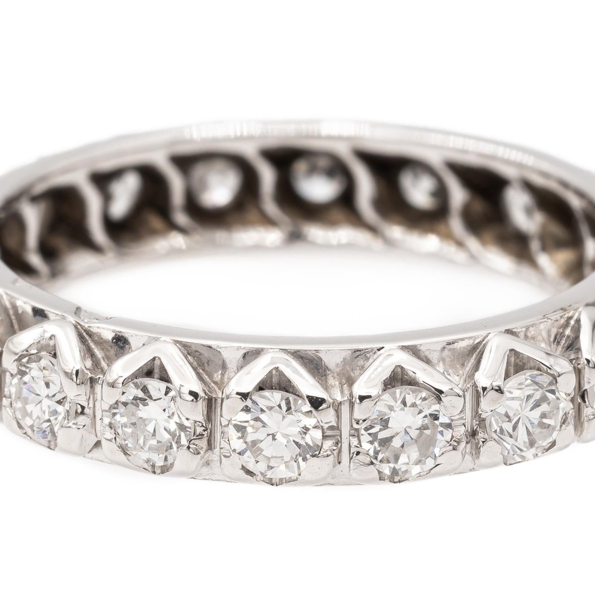 Bague Alliance en or blanc et diamants - Castafiore