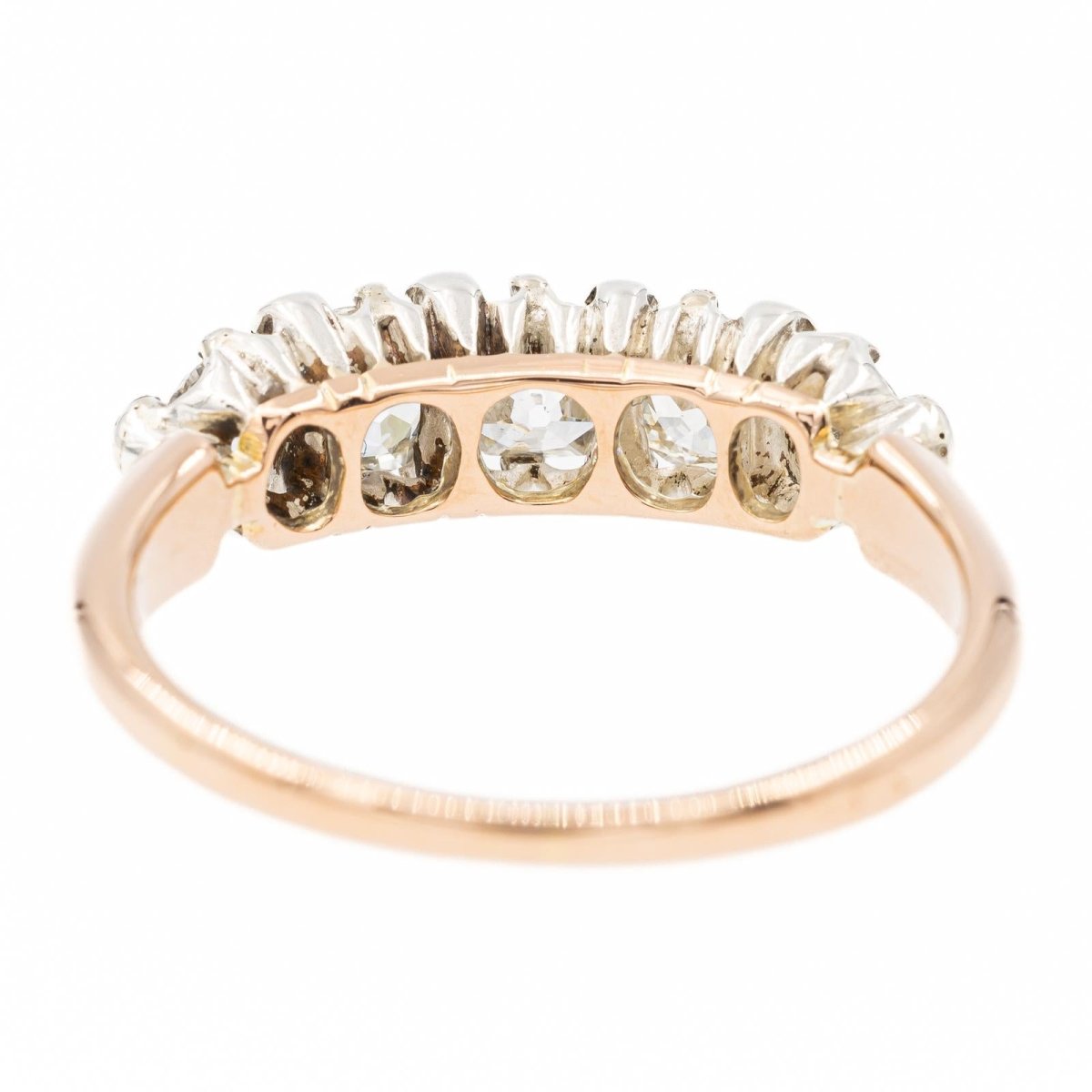 Bague Alliance en or blanc, or rose et diamants - Castafiore