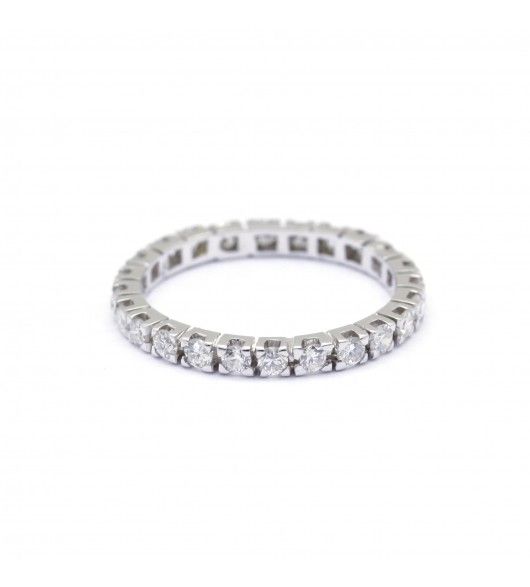 Bague Alliance en or blanc sertie de diamants - Castafiore